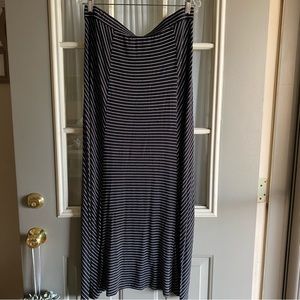 Loft black and white striped maxi skirt